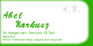 abel markusz business card